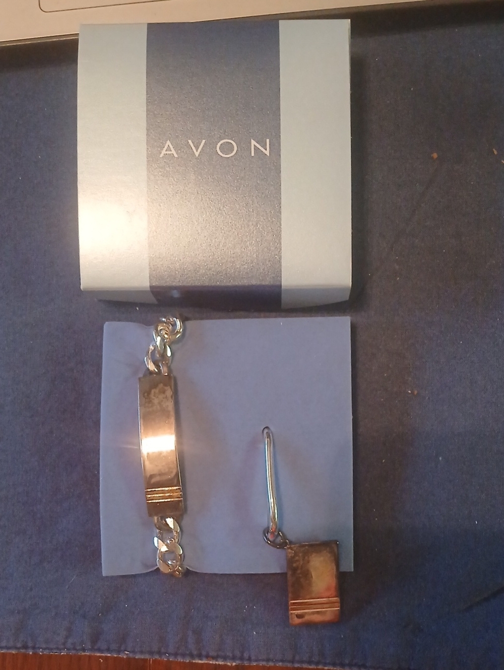 Avon Silver-Tone ID Bracelet with Rectangular Hook Charm06/26 Home